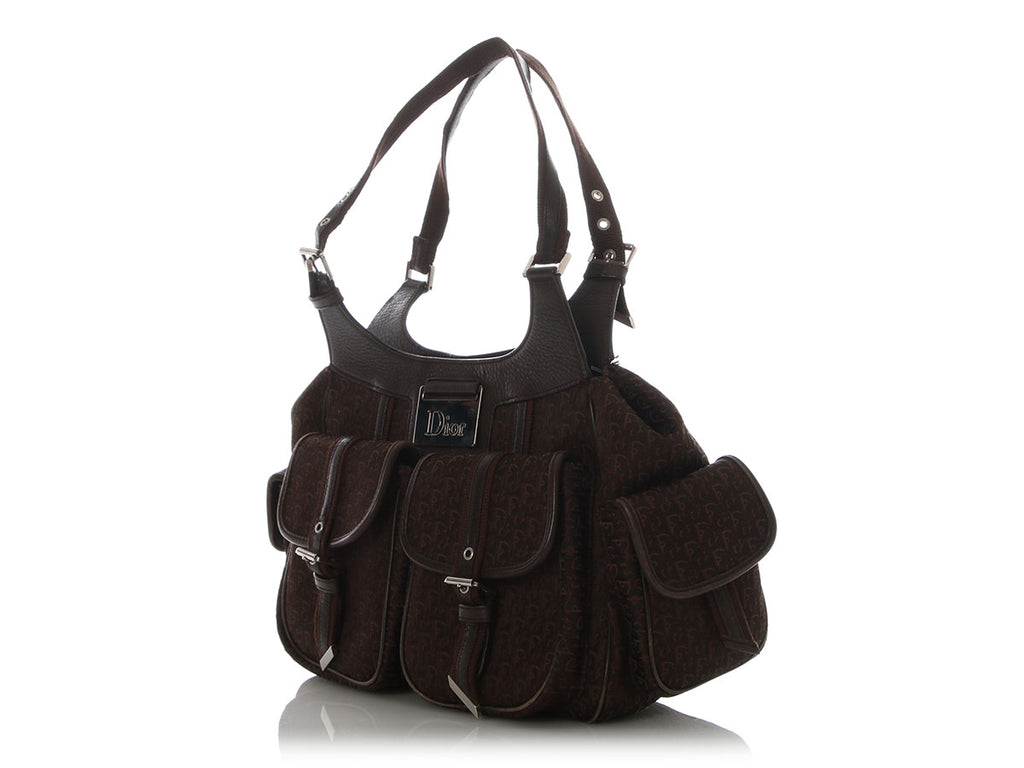 Dior Vintage Brown Diorissimo Multi-Pocket Shoulder Bag