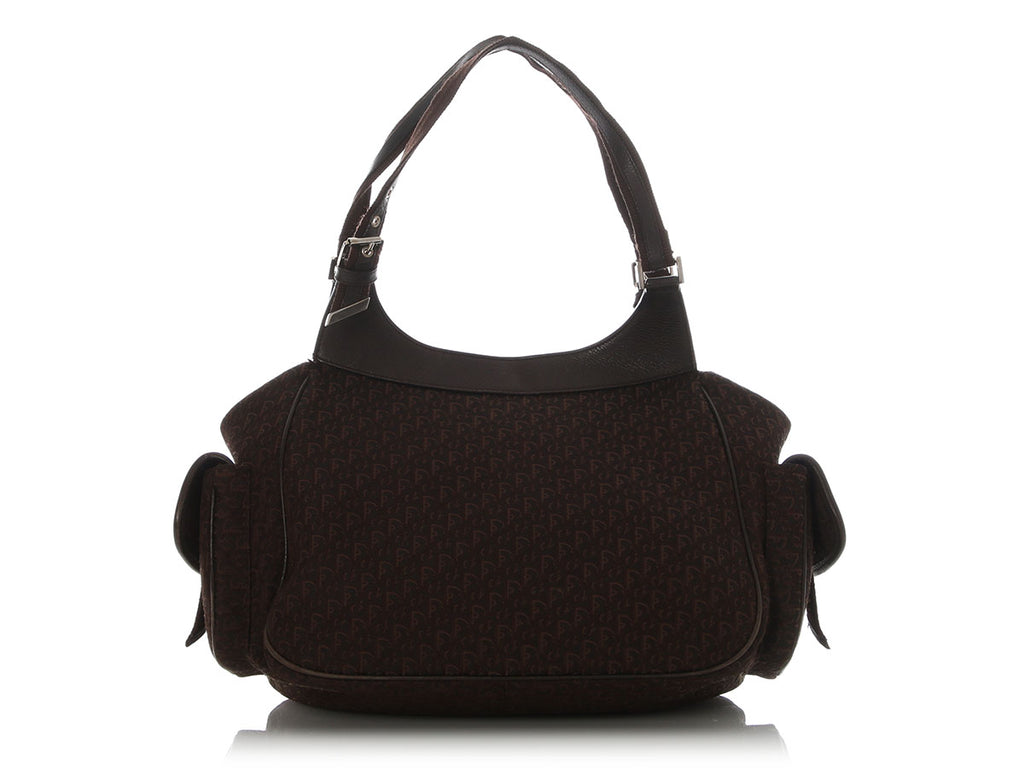 Dior Vintage Brown Diorissimo Multi-Pocket Shoulder Bag