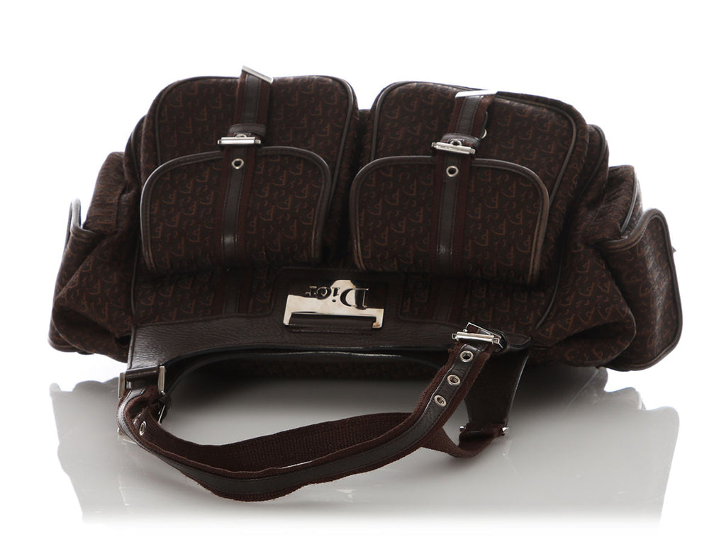 Dior Vintage Brown Diorissimo Multi-Pocket Shoulder Bag
