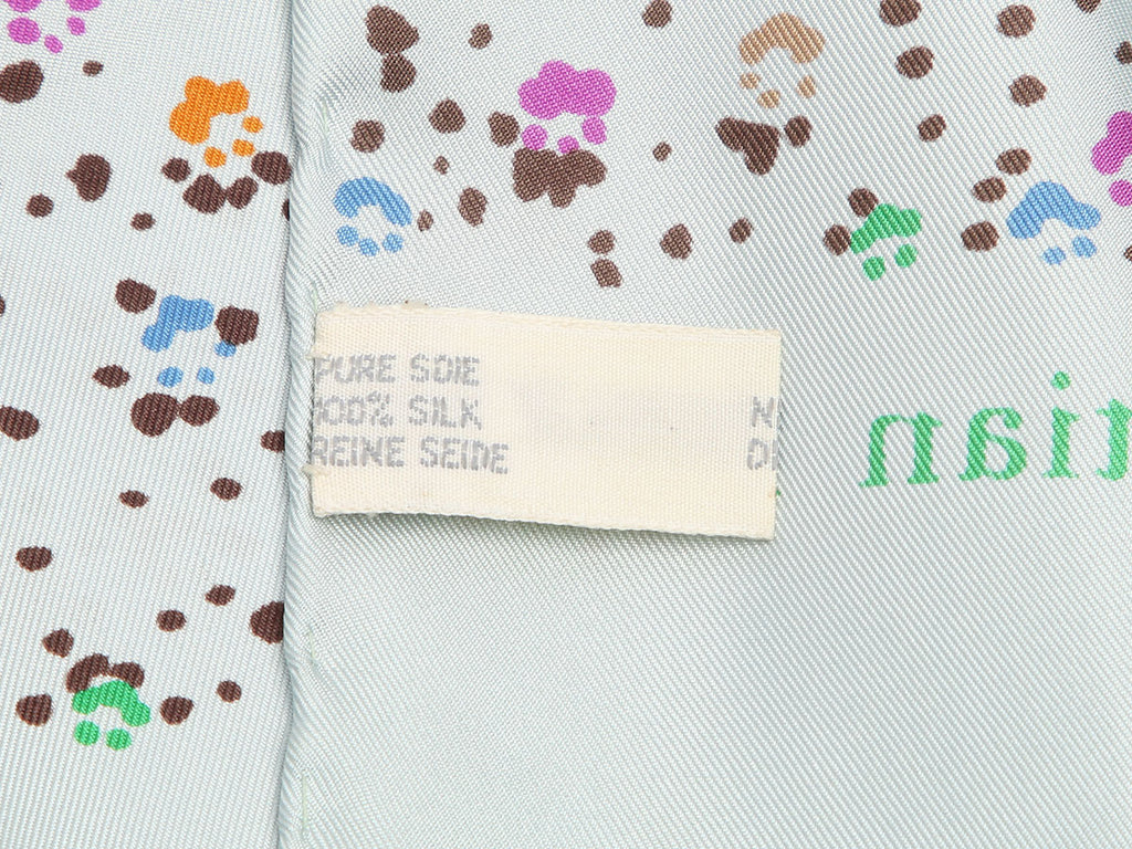 Dior Light Blue Multicolor Silk Scarf