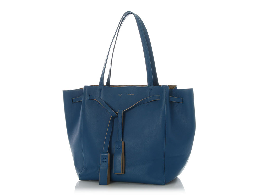Celine Small Blue Tassel Cabas Phantom Tote