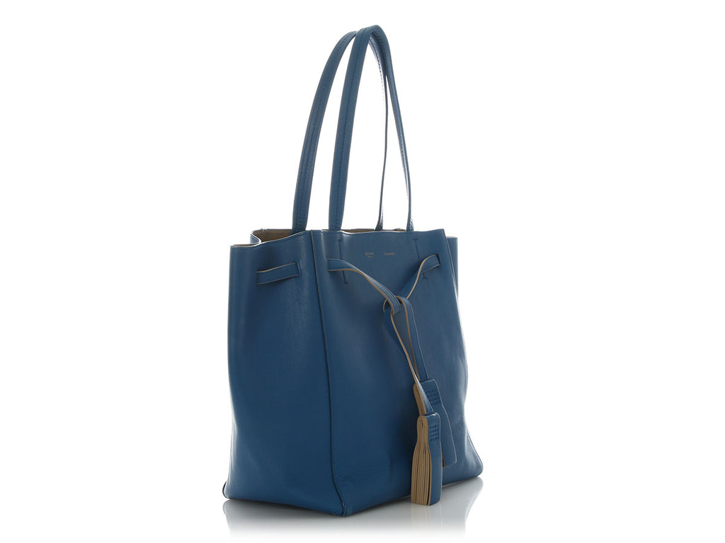 Celine Small Blue Tassel Cabas Phantom Tote