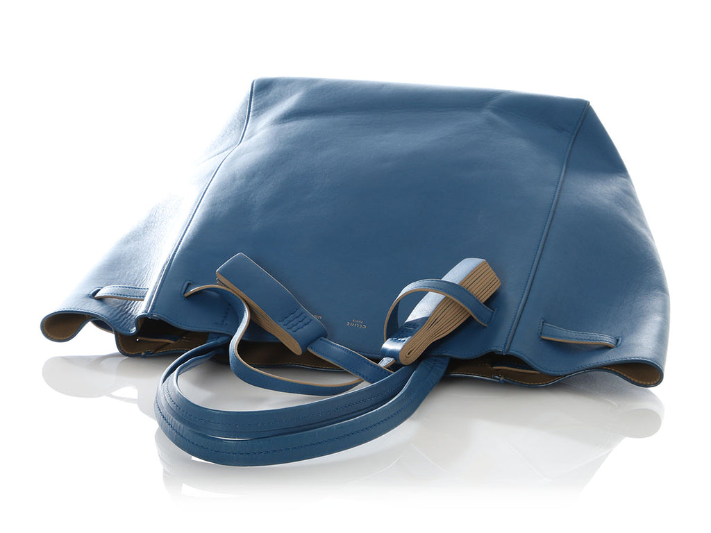 Celine Small Blue Tassel Cabas Phantom Tote