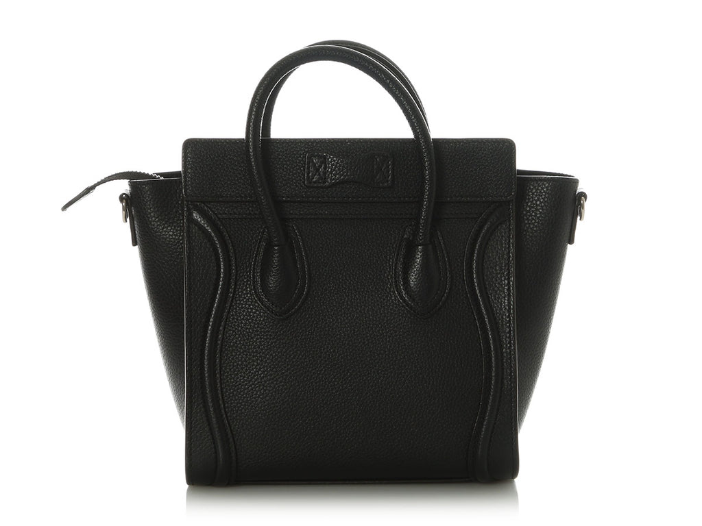 Celine Black Drummed Calfskin Nano Luggage