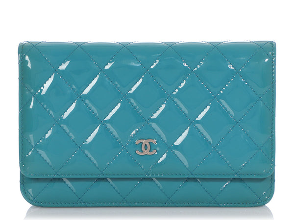 Chanel Violet Quilted Patent Brilliant Wallet On Chain WOC - Ann's Fabulous  Closeouts