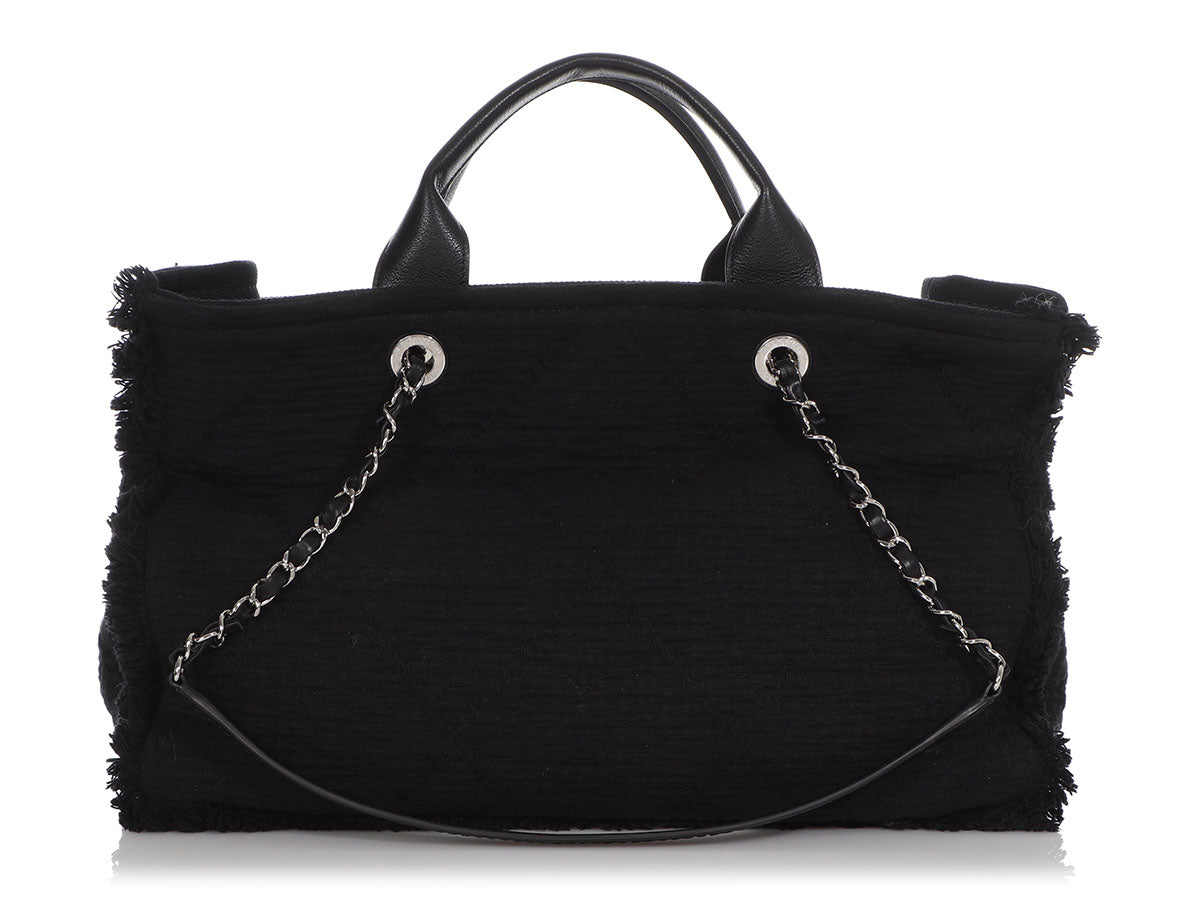 Chanel Navy Blue CC Double Face Deauville Tote Medium Bag – The Closet