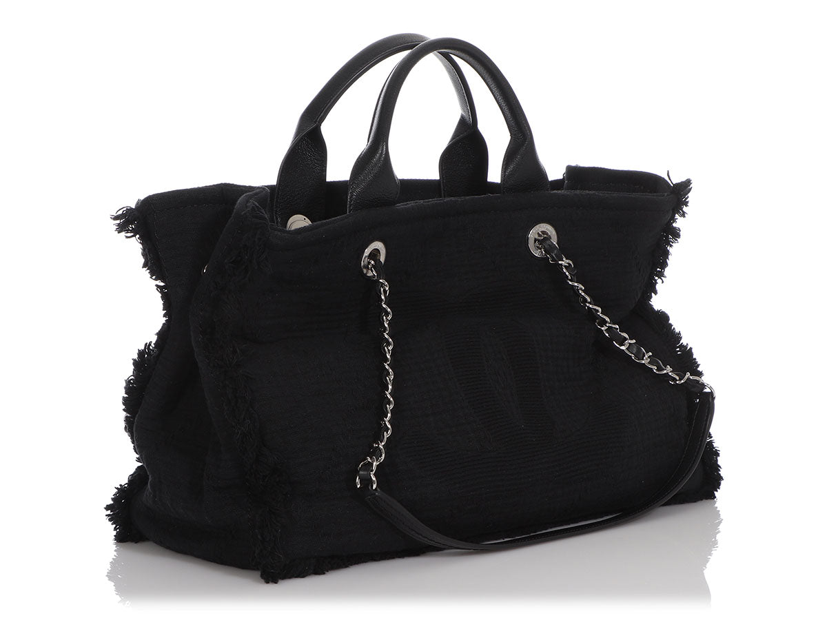 Deauville Chanel small tote bag new size small new Black Cotton