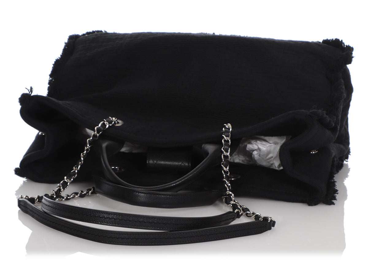 Black Woven Western Baluchon Fringe Bag Ruthenium Hardware, 2014