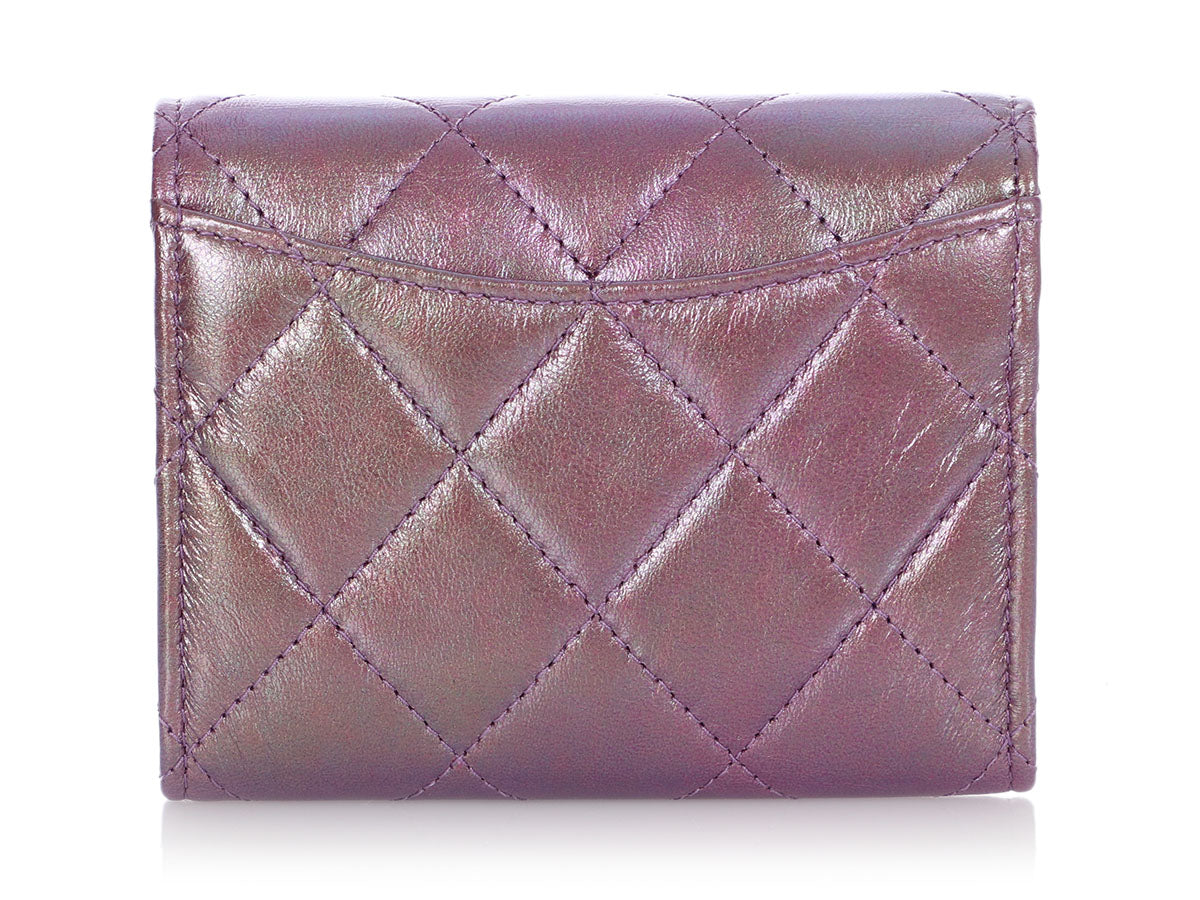Chanel Fuchsia Quilted Lambskin L-Zip Wallet - Ann's Fabulous