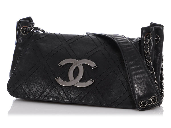 Chanel Diamond Stitch Accordion Flap Bag Quilted Calfskin Small at