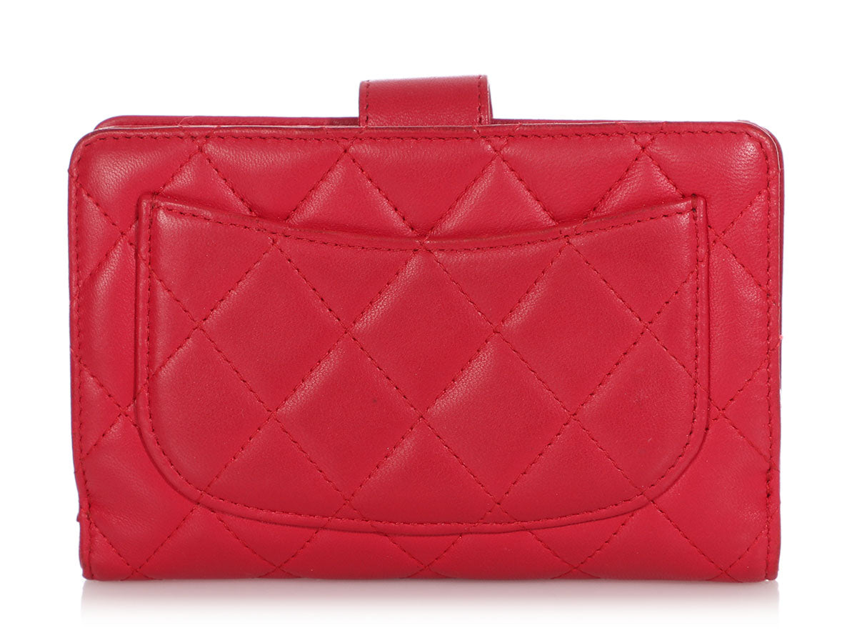 Chanel Fuchsia Quilted Lambskin L-Zip Wallet - Ann's Fabulous Closeouts