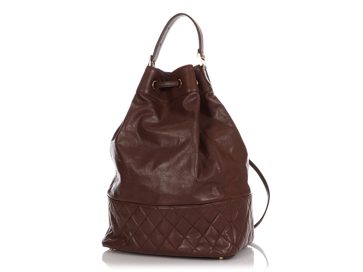 Chanel Vintage Large Brown Drawstring Backpack Sling Bag - Ann's Fabulous  Closeouts