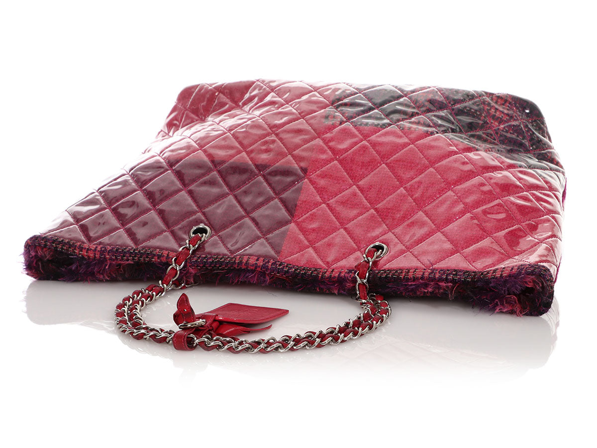 Chanel Pink and Purple Tweed Patchwork PVC Tote - Ann's Fabulous