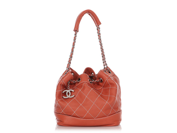 CHANEL Patent Quilted Medium Just Mademoiselle Bowling Bag Beige 976110