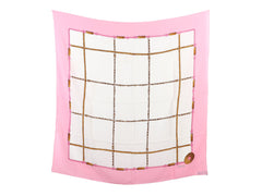 CHANEL 星柄ピンクスカーフ&シュシュセット Chanel Pink Chain Grid Silk Scarf - Ann's Fabulous Closeouts
