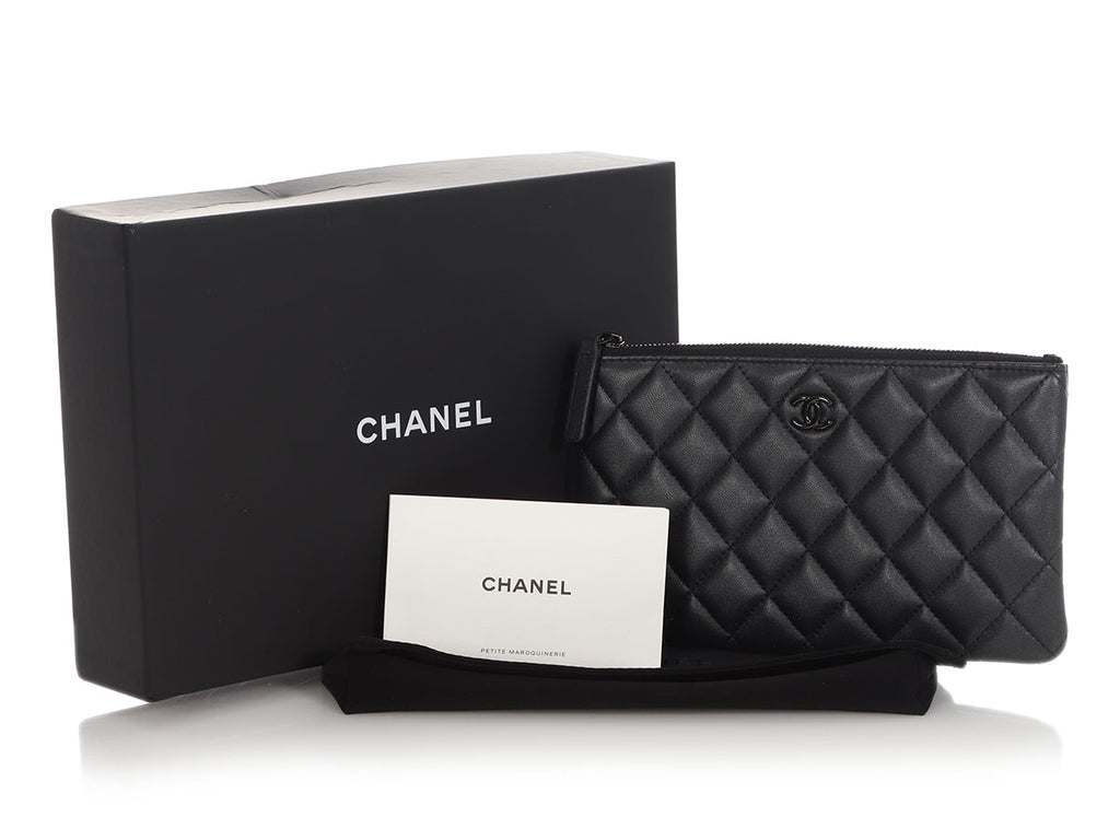 Chanel Small So Black Quilted Lambskin O Case