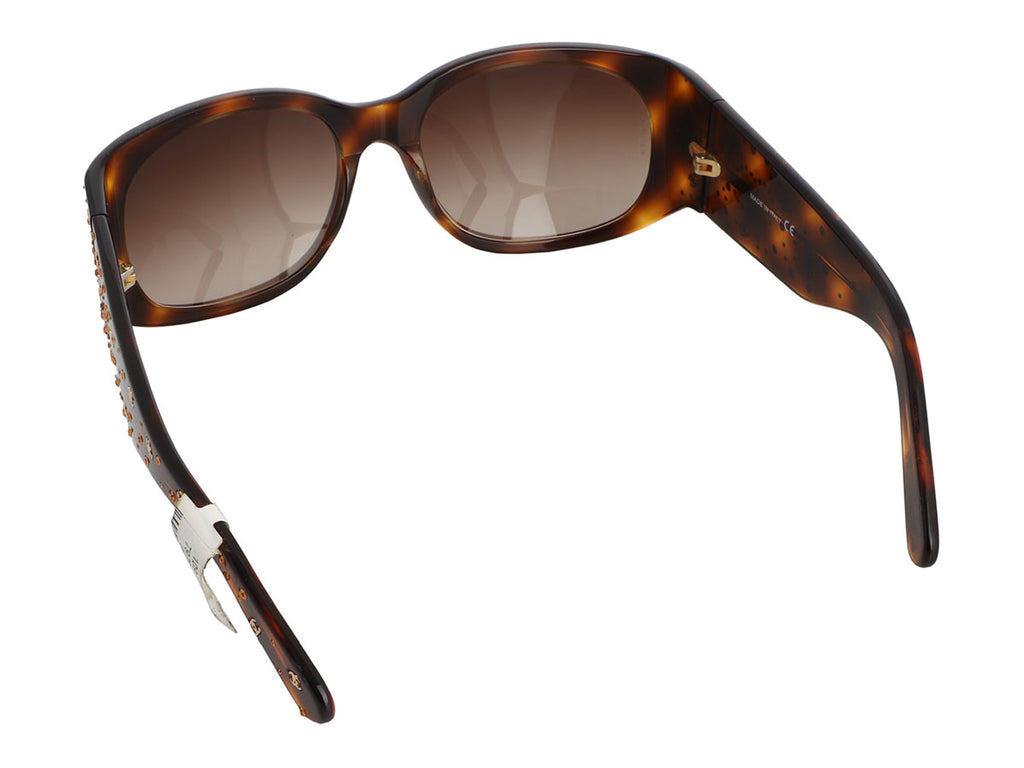 Chanel Tortoise Crystal CC Sunglasses