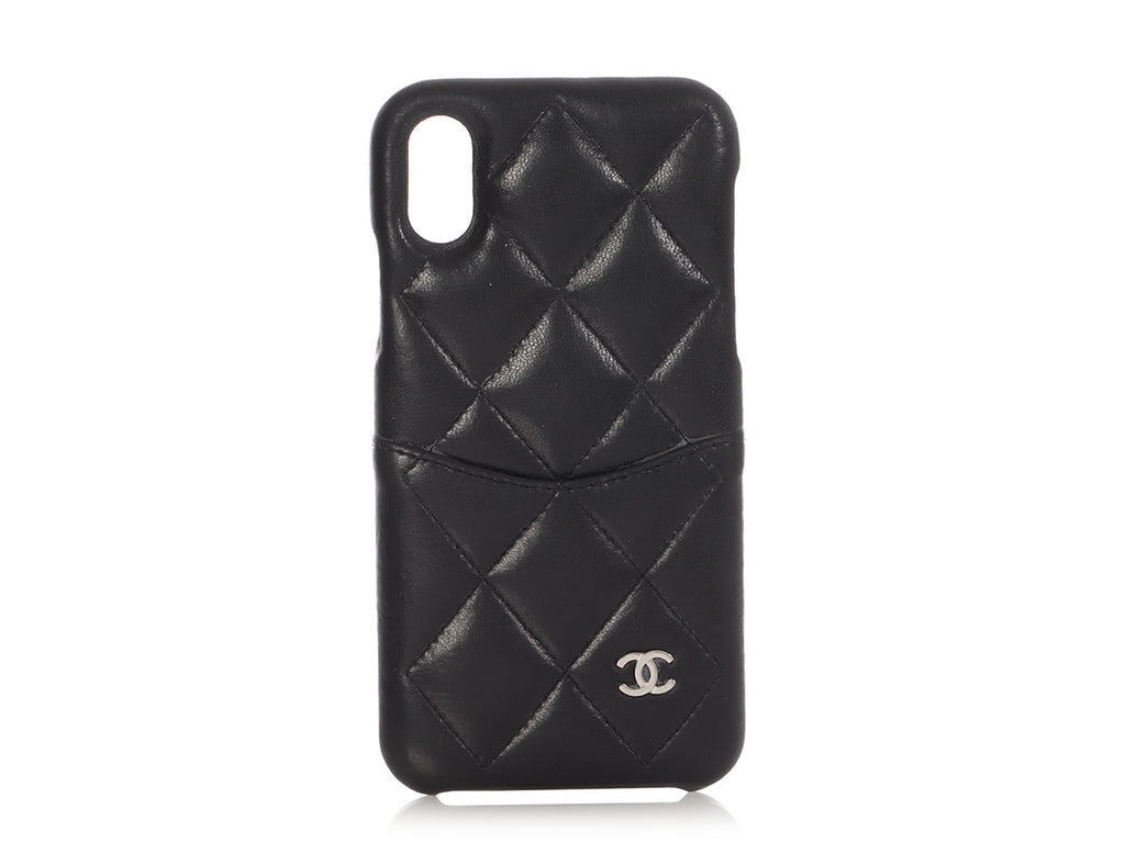 Chanel Black Quilted Lambskin iPhone 10 Case