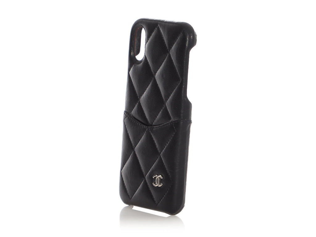 Chanel Black Quilted Lambskin iPhone 10 Case