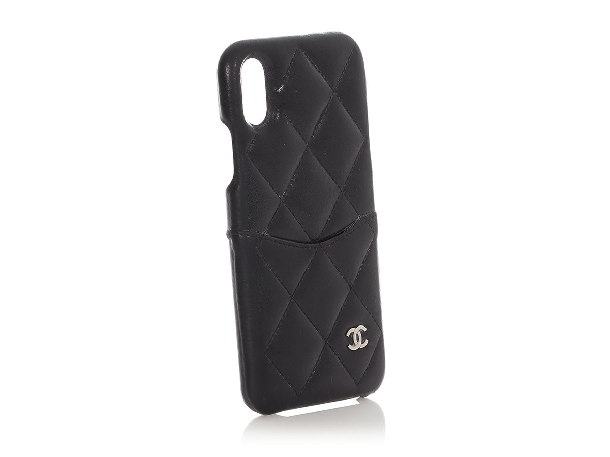 Chanel Black Quilted Lambskin iPhone 10 Case Chanel Black Quilted Lambskin iPhone 10 Case