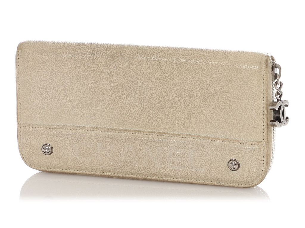 Chanel Beige Caviar Long Wallet