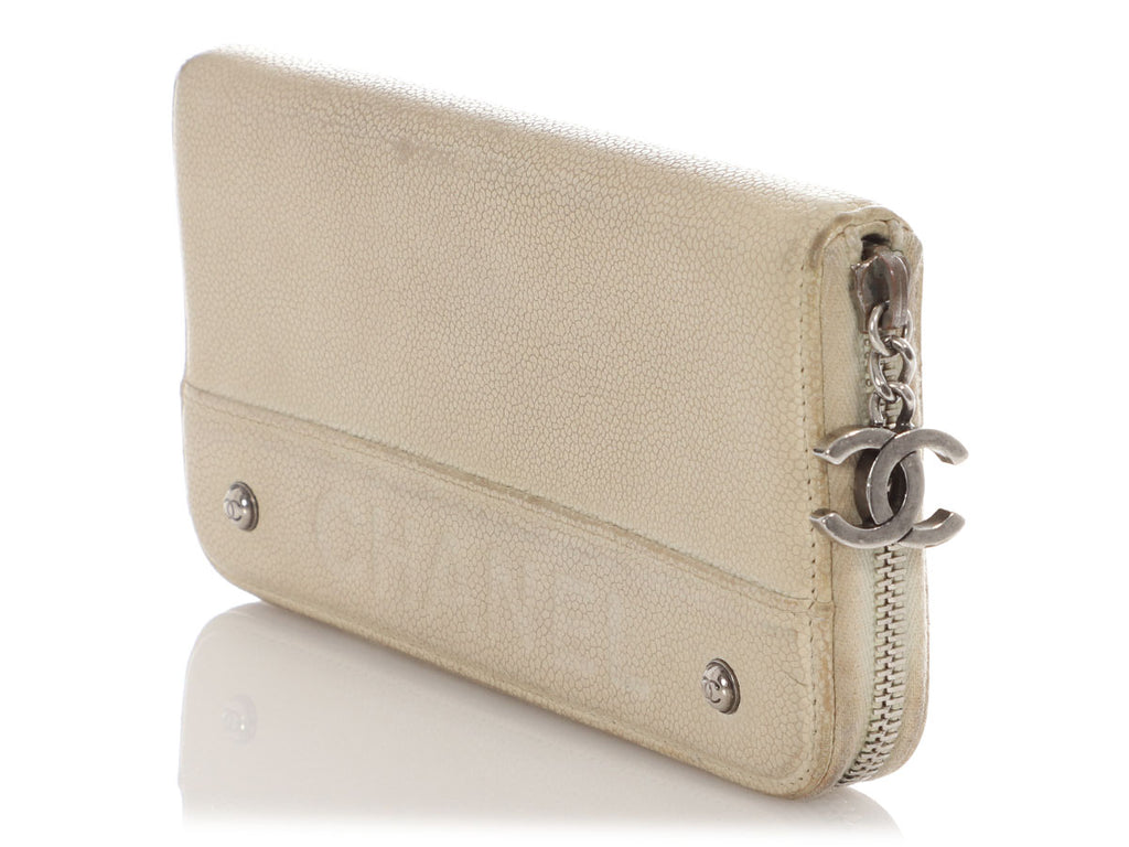 Chanel Beige Caviar Long Wallet