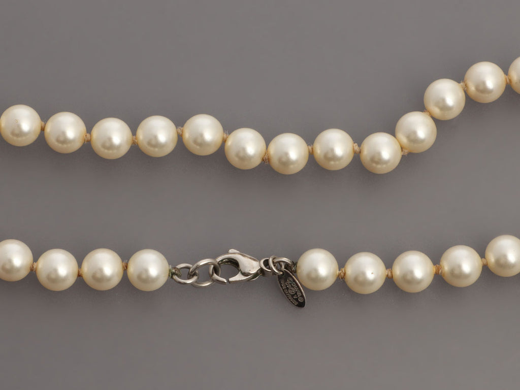 Chanel Extra Long 70" CC Pearl Necklace