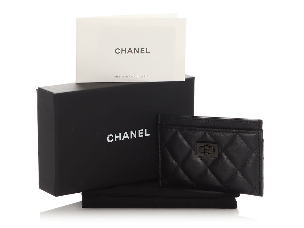 Chanel So Black Quilted Aged Calfskin Reissue Card Case