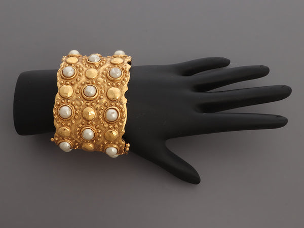 Chanel Vintage Wide Pearl Bangle