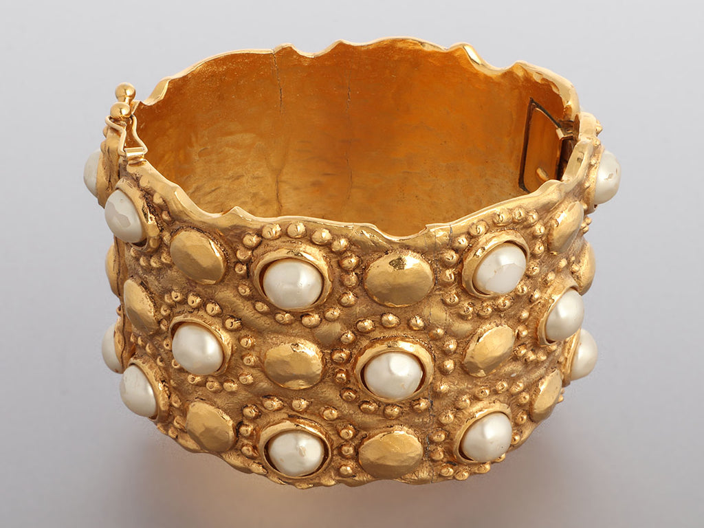 Chanel Vintage Wide Pearl Bangle