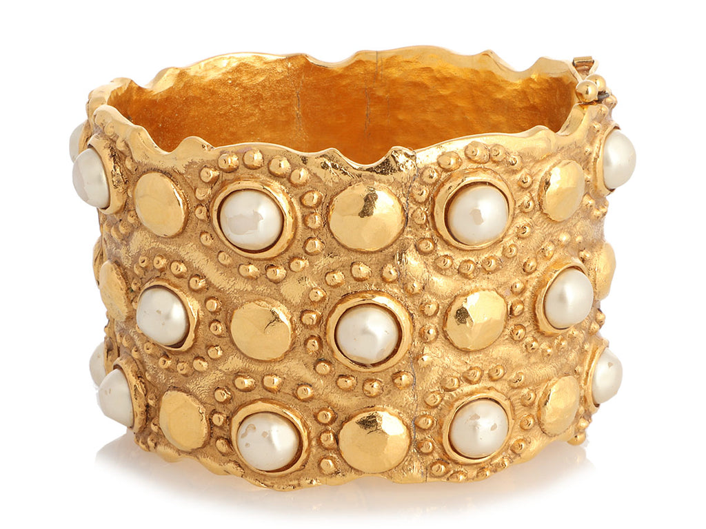 Chanel Vintage Wide Pearl Bangle