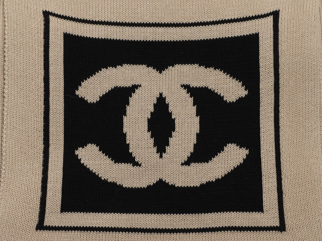 Chanel Beige CC Cotton Scarf