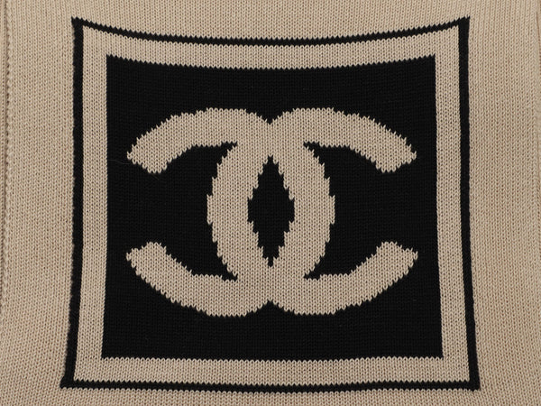 Chanel Beige CC Cotton Scarf