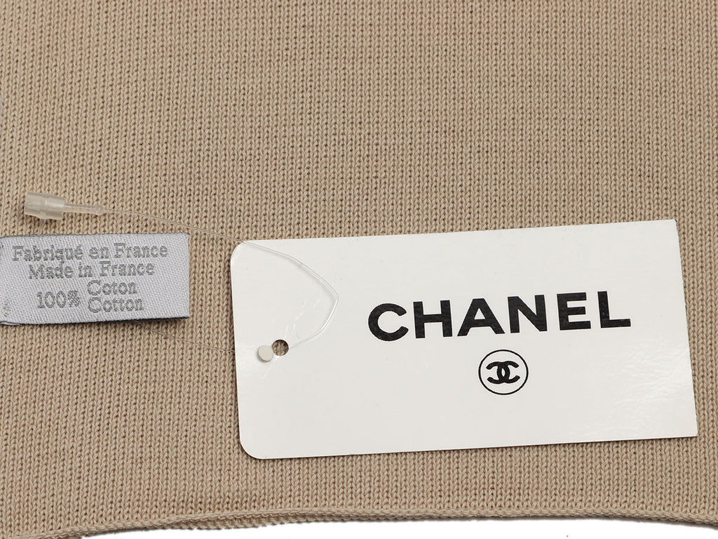 Chanel Beige CC Cotton Scarf