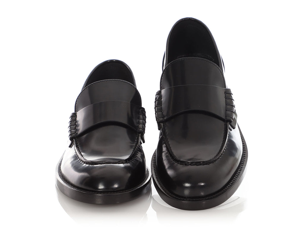 Chanel Black Shiny Calfskin Loafers