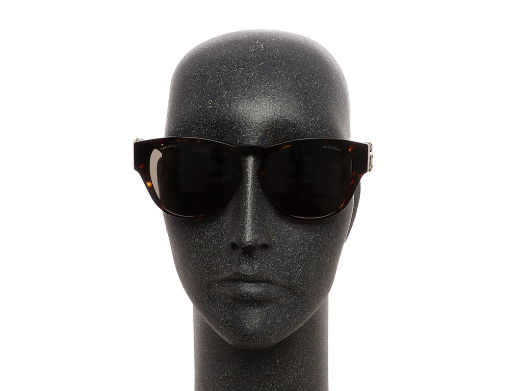 Chanel Tortoise Crystal CC Sunglasses