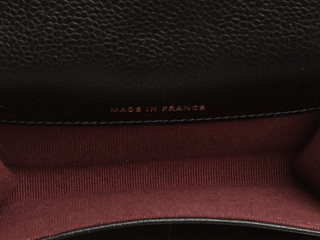 Chanel Black Quilted Caviar Flap Card Case