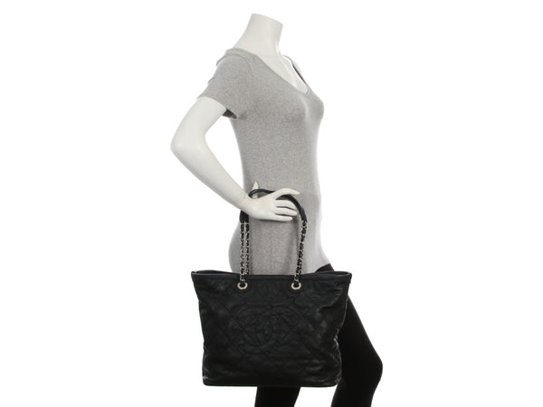 Chanel Black Quilted Caviar Tote