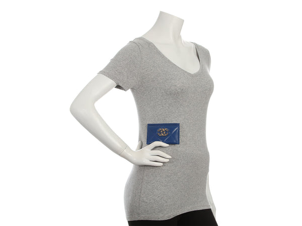 Chanel Blue Quilted Lambskin Card Holder