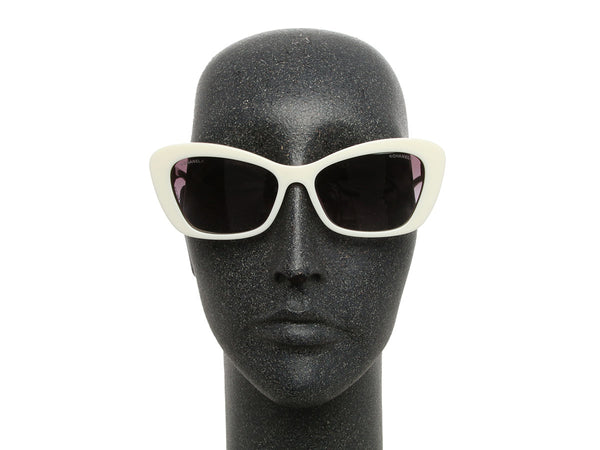 Chanel White Pearl Cat Eye Sunglasses