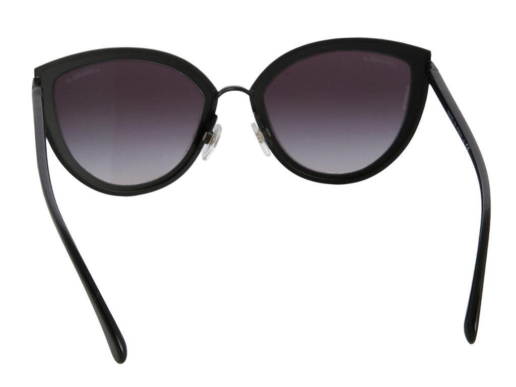 Chanel Matte Black Cat Eye Sunglasses