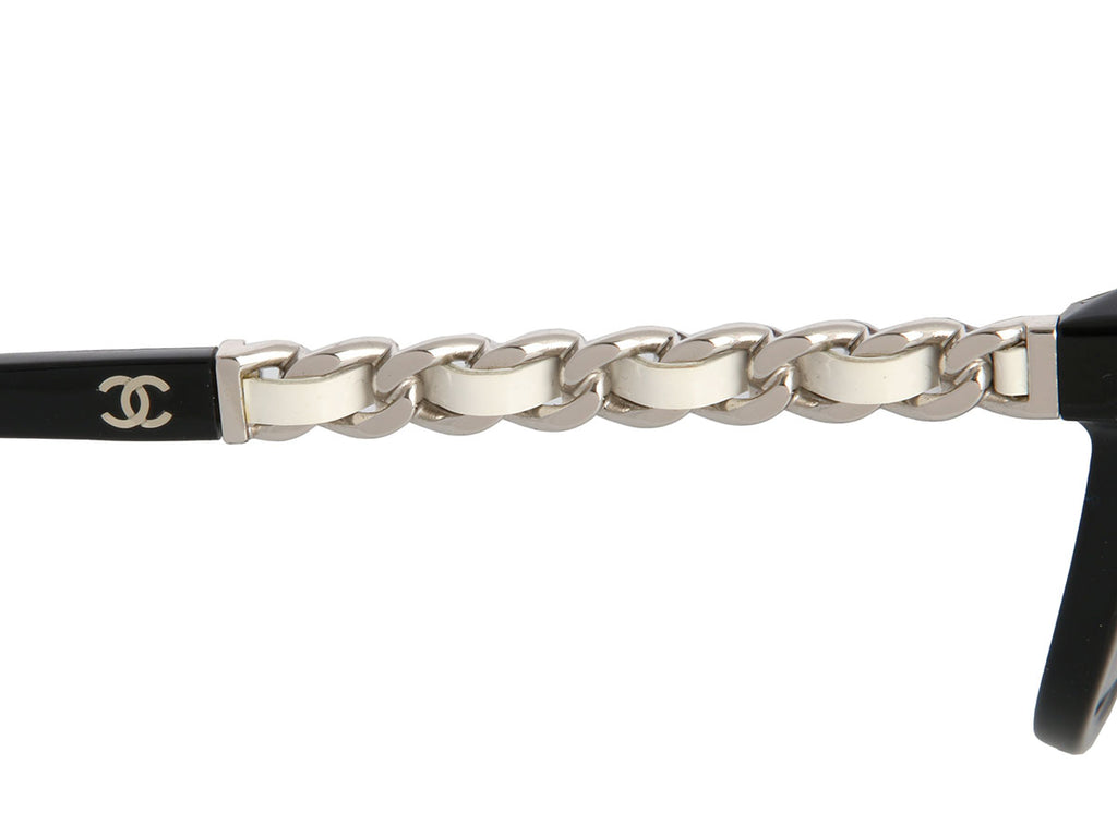 Chanel Sunglasses With White Chain Arms
