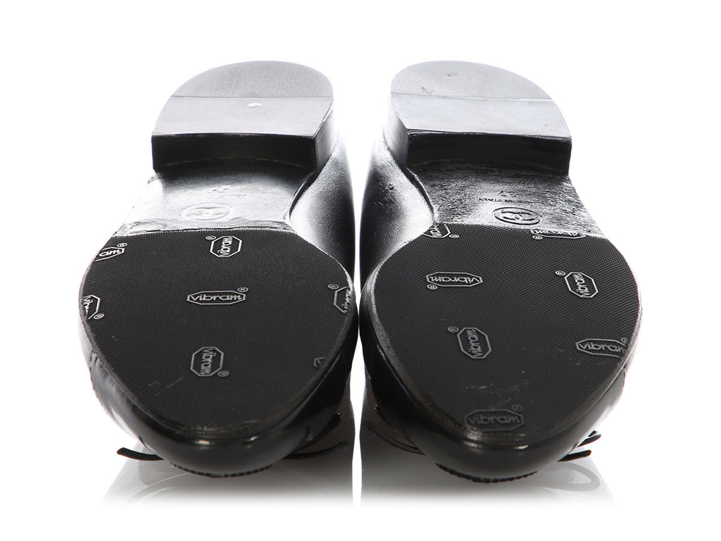 Chanel Black Cap Toe Ballerina Flats