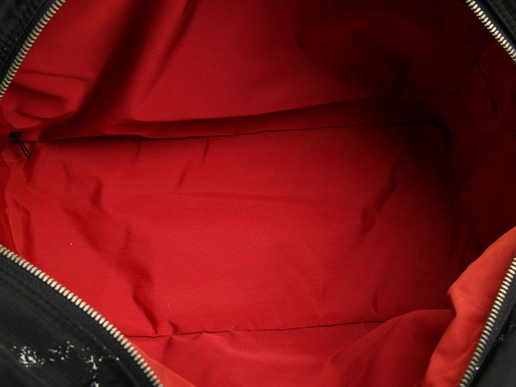 Chanel Vintage Large Black Nylon Travel Line Boston Bag