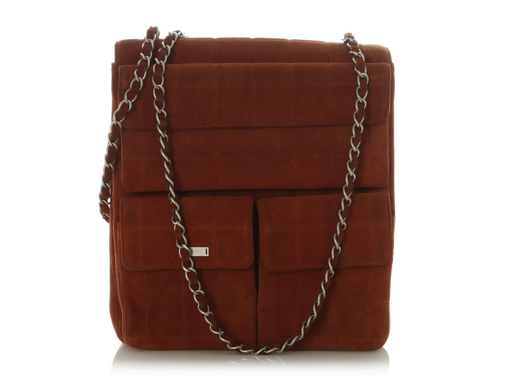 Chanel Vintage Brown Suede Double-Sided Bag