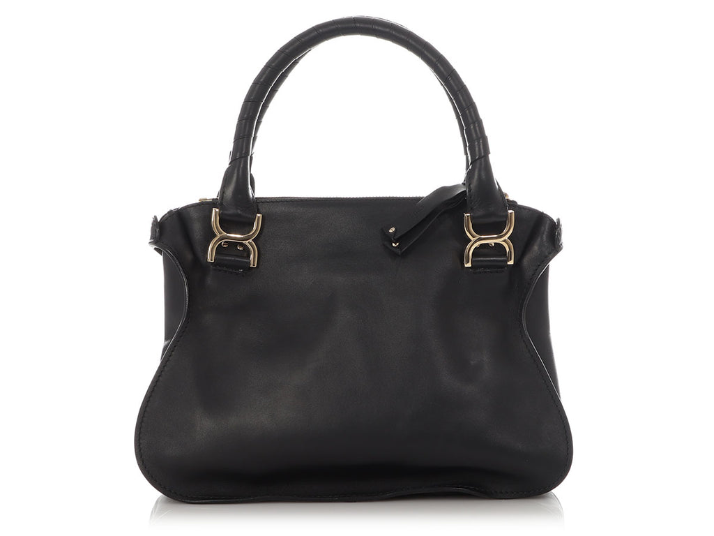 Chloé Medium Black Metal Trim Marcie Shoulder Bag