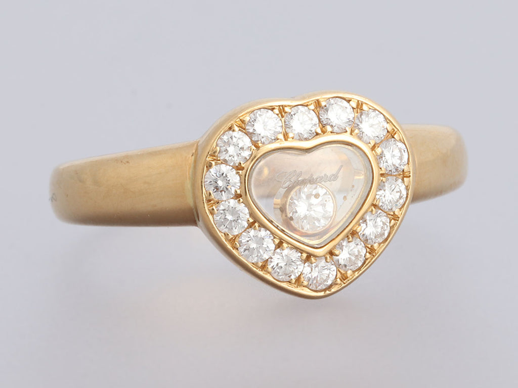 Chopard 18K Yellow Gold Happy Diamonds Heart Ring