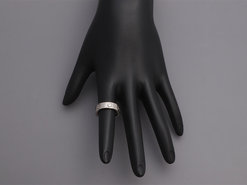 Cartier 18K White Gold 3-Diamond Love Band Ring