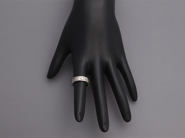 Cartier 18K White Gold 3-Diamond Love Band Ring