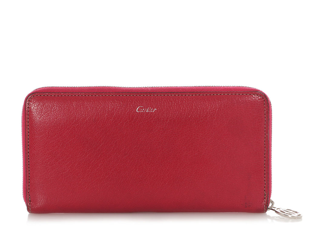 Cartier Red Long Zip Wallet